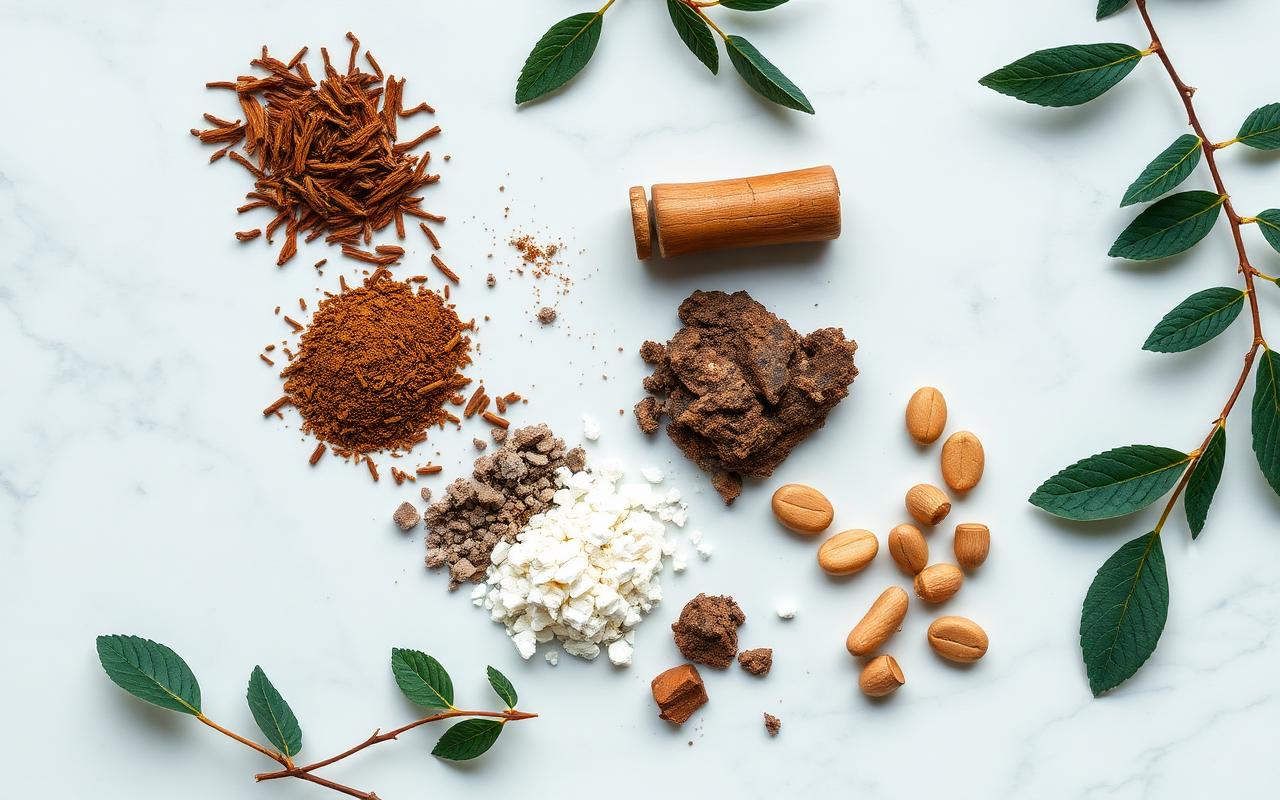 Ingrédients naturels Testoryn : shilajit, ginseng, zinc, sélénium, arginine, citrulline